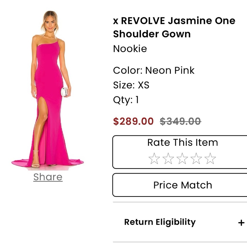 Revolve Pink One Shoulder Gown